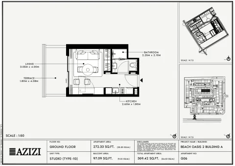 Floor plan, Studio, 369 sq ft