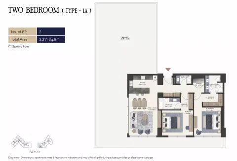 Floor plan, 2 Beds, 3,311 sq ft