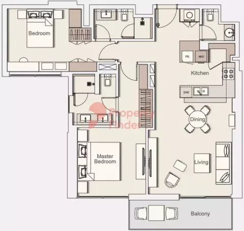 Floor plan, 2 Beds, 1,142 sq ft