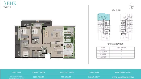 Floor plan, 3 Beds, 2,635 sq ft