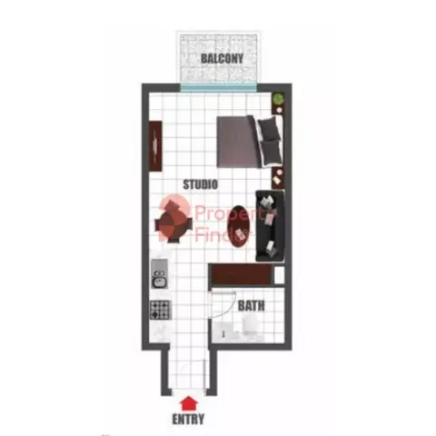 Floor plan, Studio, 382 sq ft