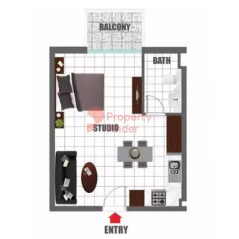 Floor plan, Studio, 394 sq ft