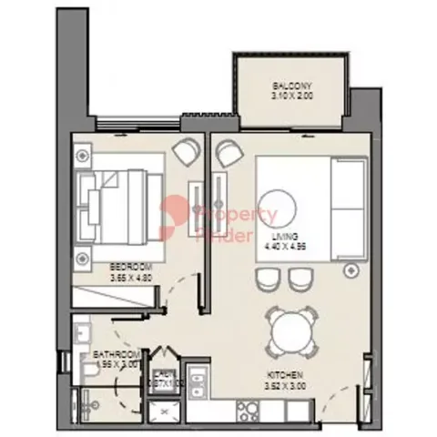 Floor plan, 2 Beds, 1,580 sq ft