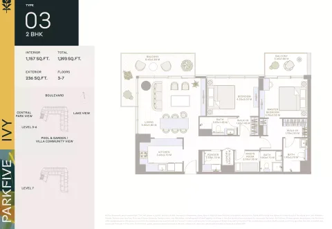 Floor plan, 2 Beds, 1,393 sq ft