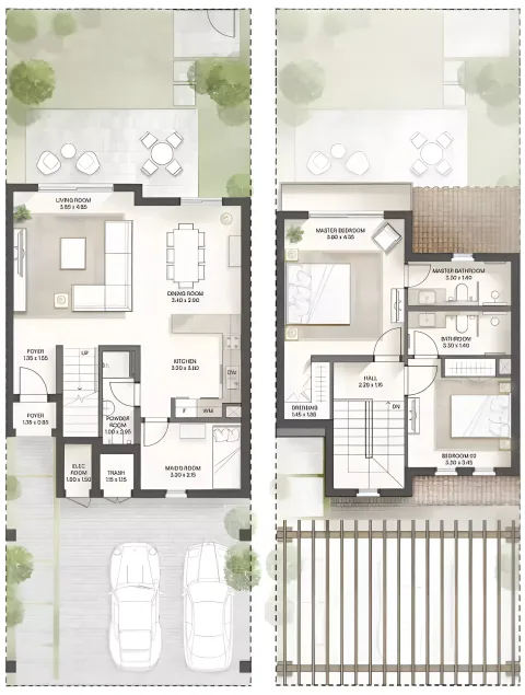 Floor plan, 2 Beds, 1,303 sq ft