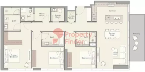 Floor plan, 3 Beds, 1,739 sq ft
