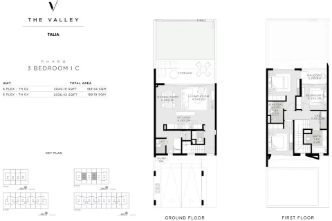 Floor plan, 3 Beds, 2,036 sq ft