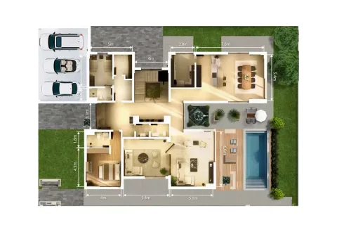 Floor plan, 5 Beds, 6,087 sq ft