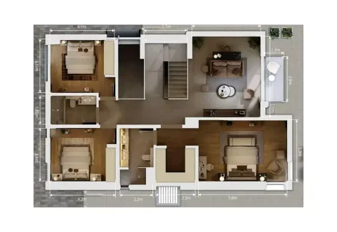 Floor plan, 4 Beds, 3,340 sq ft