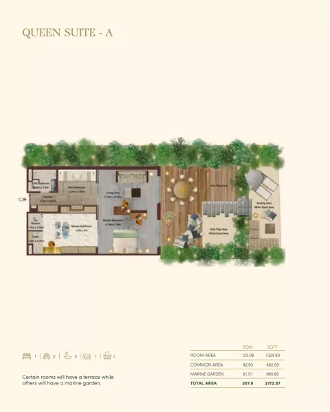 Floor plan, 2 Beds, 2,772 sq ft
