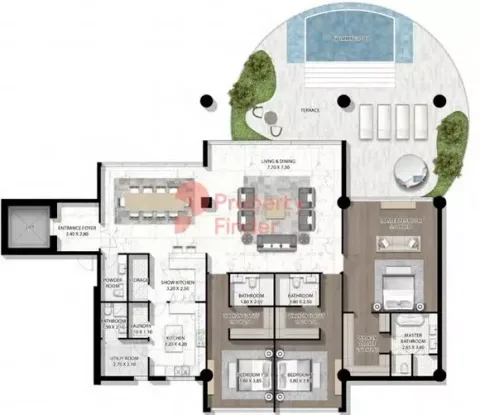 Floor plan, 3 Beds, 0 sq ft