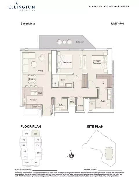 Floor plan, 2 Beds, 1,254 sq ft