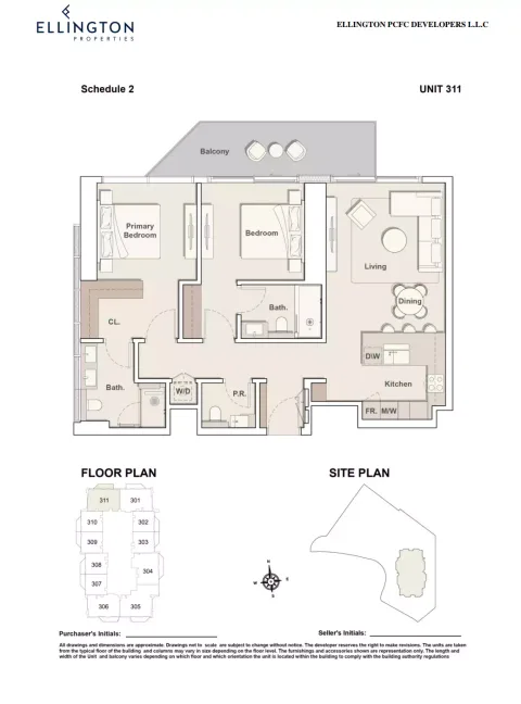 Floor plan, 2 Beds, 1,236 sq ft