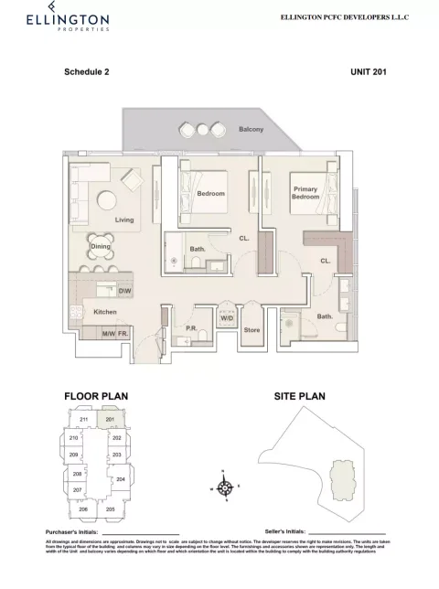 Floor plan, 2 Beds, 1,254 sq ft