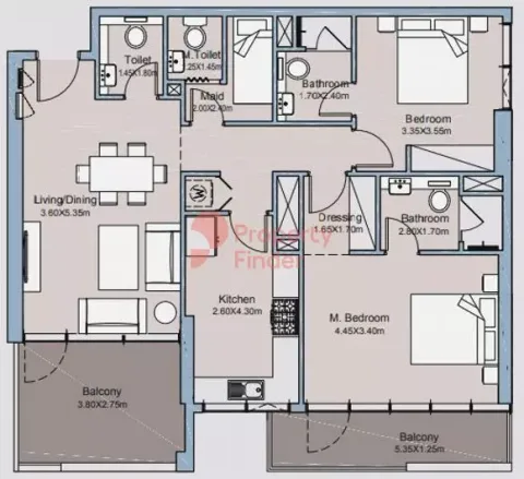 Floor plan, 2 Beds, 1,180 sq ft