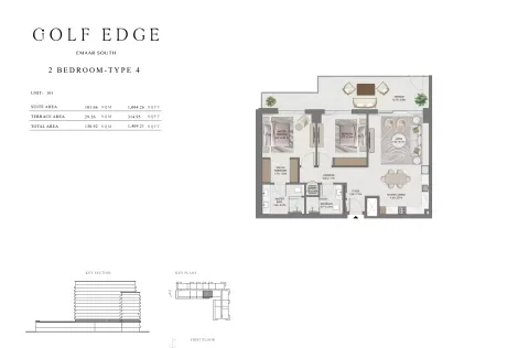 Floor plan, 2 Beds, 1,409 sq ft