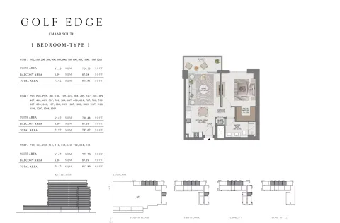 Floor plan, 1 Bed, 795 sq ft