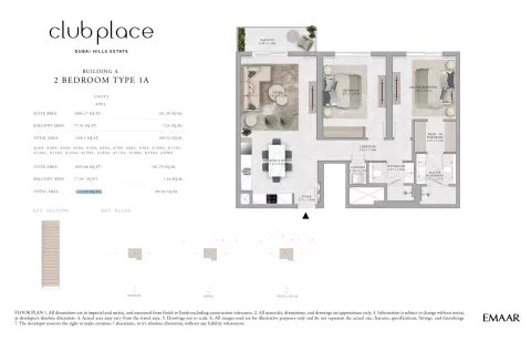 Floor plan, 2 Beds, 1,173 sq ft