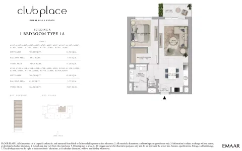 Floor plan, 1 Bed, 762 sq ft