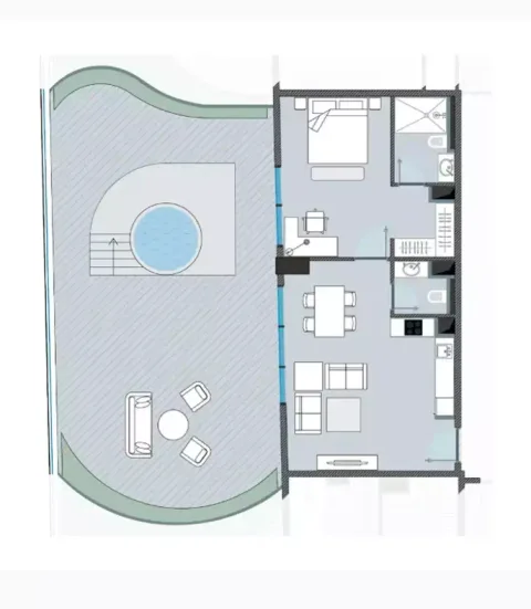 Floor plan, 1 Bed, 1,615 sq ft