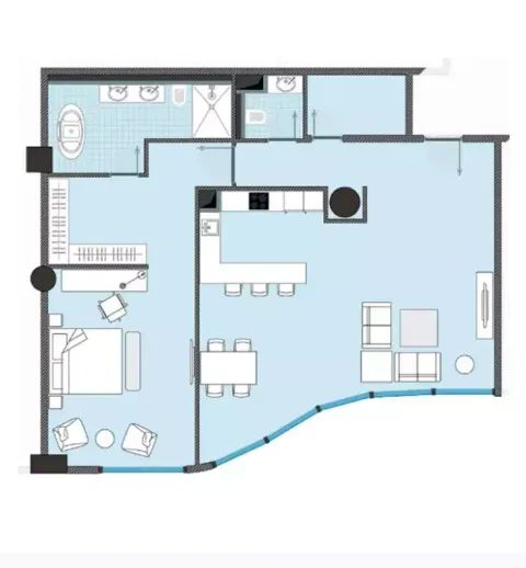 Floor plan, 1 Bed, 1,416 sq ft