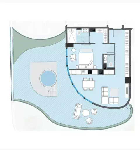 Floor plan, 1 Bed, 1,790 sq ft