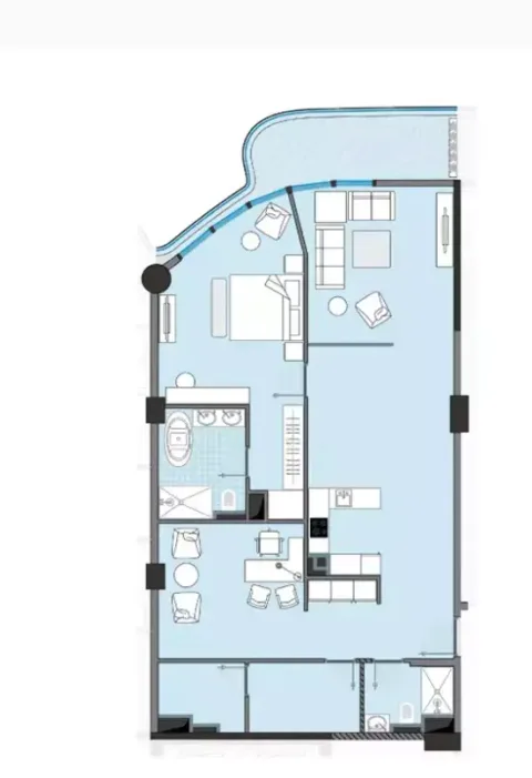 Floor plan, 1 Bed, 1,394 sq ft