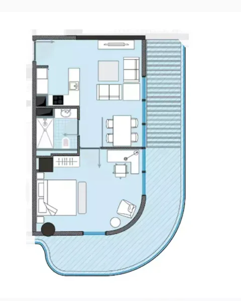 Floor plan, 1 Bed, 762 sq ft