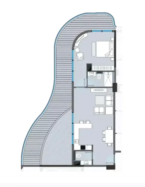 Floor plan, 1 Bed, 934 sq ft