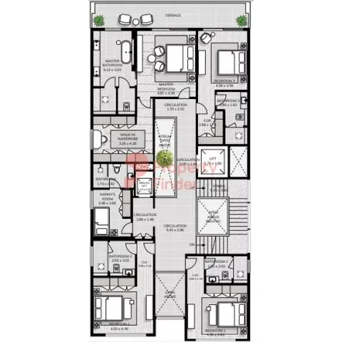 Floor plan, 6 Beds, 12,821 sq ft