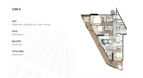 Floor plan, 3 Beds, 1,765 sq ft