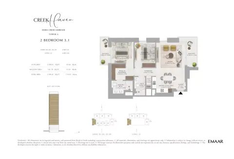 Floor plan, 2 Beds, 1,191 sq ft