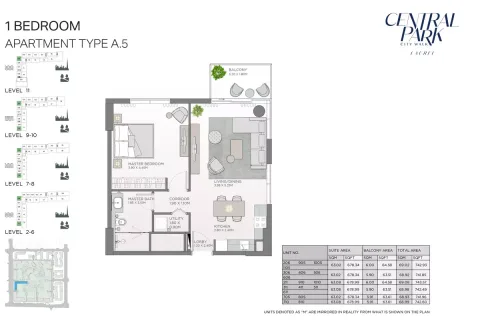 Floor plan, 1 Bed, 742 sq ft