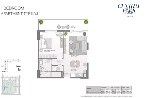 Floor plan, 1 Bed, 1,304 sq ft