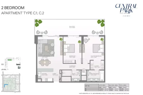 Floor plan, 2 Beds, 1,560 sq ft