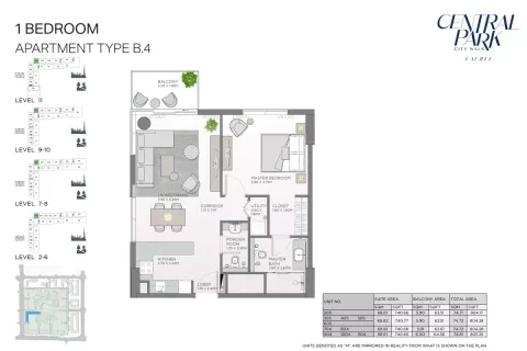 Floor plan, 1 Bed, 805 sq ft