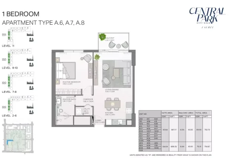 Floor plan, 1 Bed, 754 sq ft