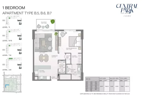Floor plan, 1 Bed, 813 sq ft