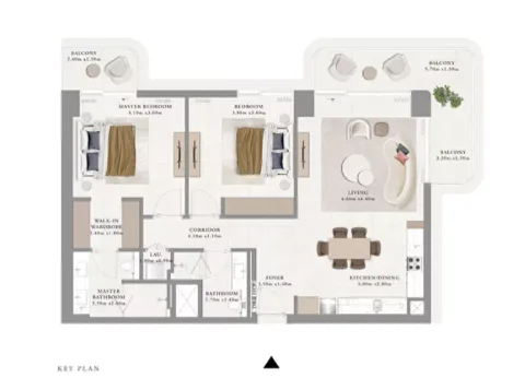 Floor plan, 2 Beds, 1,327 sq ft