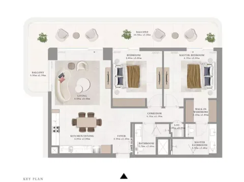 Floor plan, 2 Beds, 1,527 sq ft