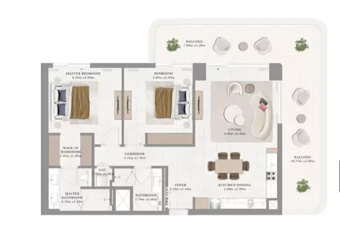 Floor plan, 2 Beds, 1,560 sq ft