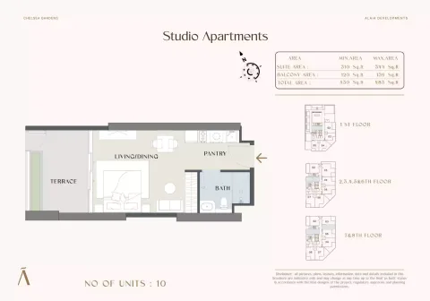 Floor plan, Studio, 430 sq ft