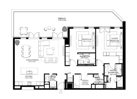 Floor plan, 2 Beds, 2,213 sq ft