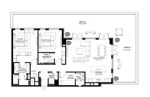 Floor plan, 2 Beds, 2,740 sq ft