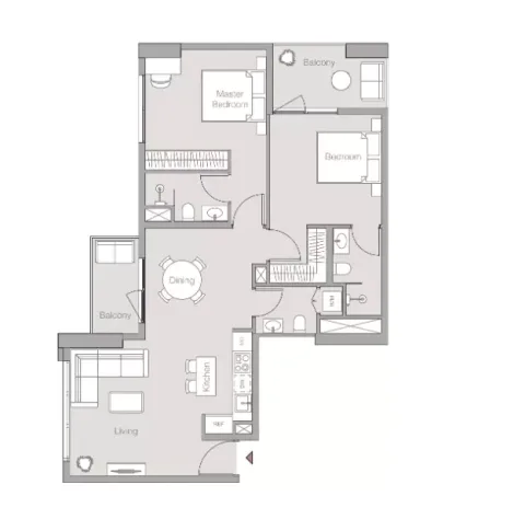 Floor plan, Studio, 1,018 sq ft
