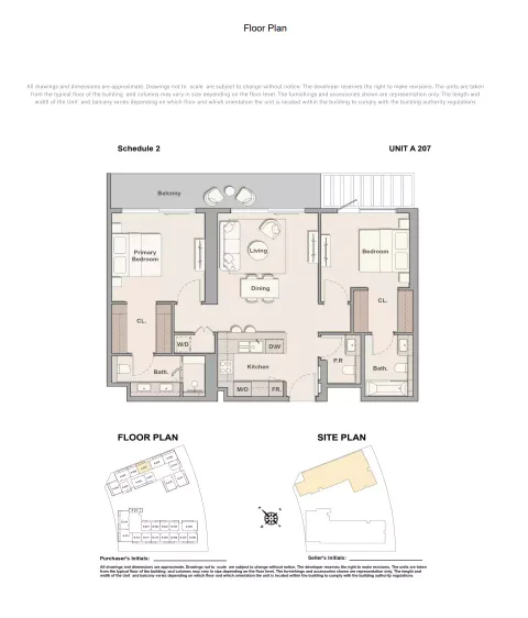 Floor plan, 2 Beds, 1,196 sq ft
