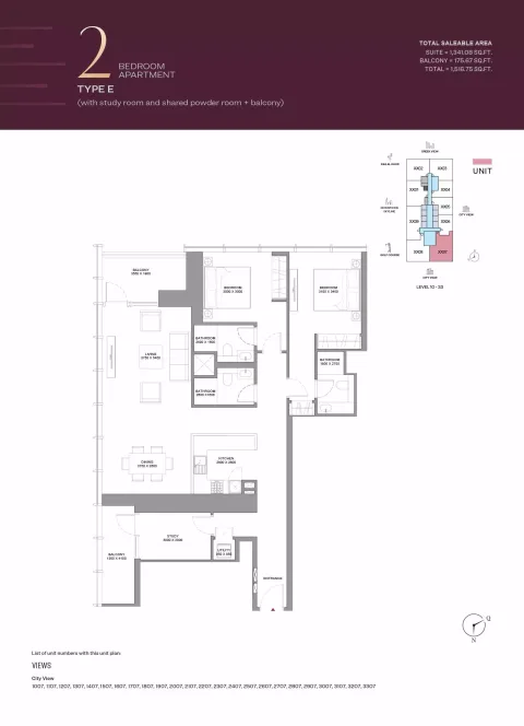 Floor plan, 2 Beds, 1,516 sq ft