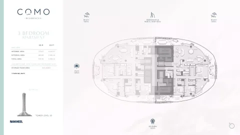 Floor plan, 3 Beds, 5,990 sq ft