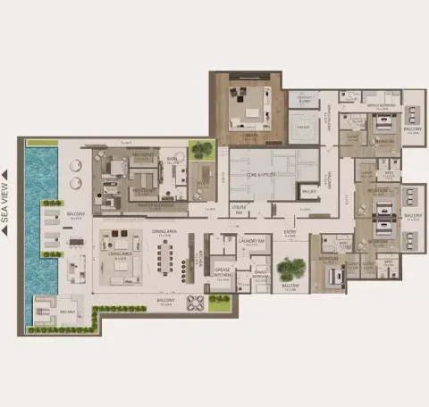 Floor plan, 5 Beds, 15,144 sq ft