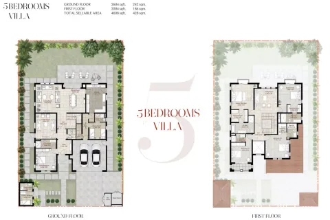 Floor plan, 5 Beds, 4,608 sq ft